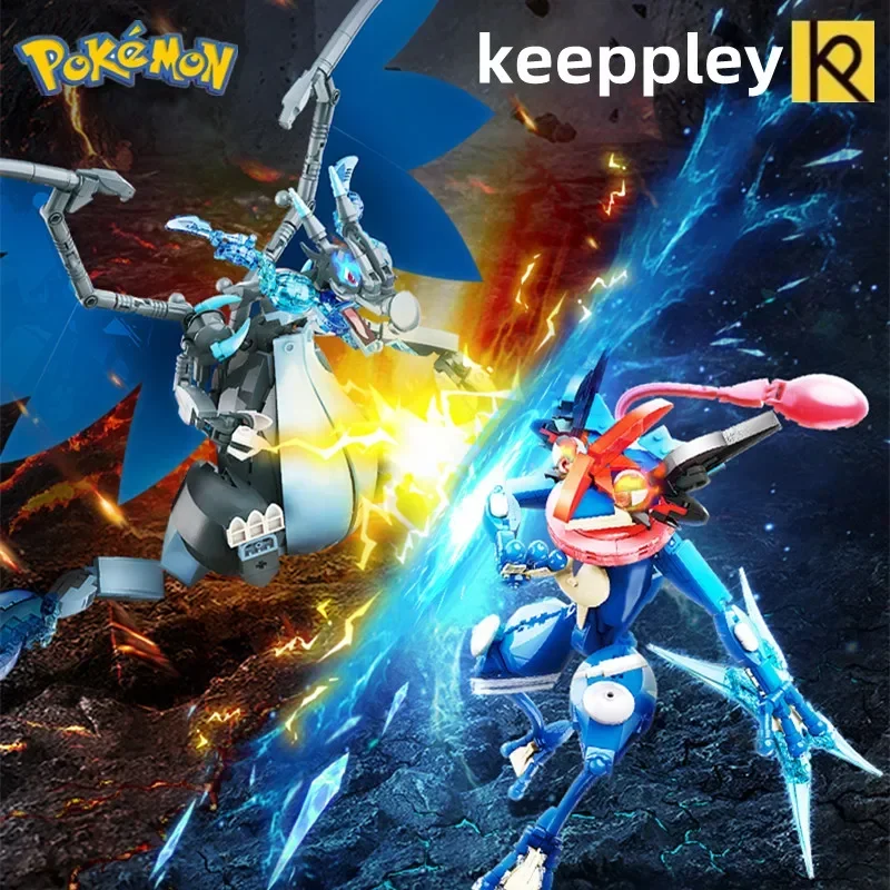 Keeppley Genuine Pokemon Building Blocks Super Charizard X Model Greninja Classic Anime Birthday Gift Ornamenti Giocattolo Per Bambini