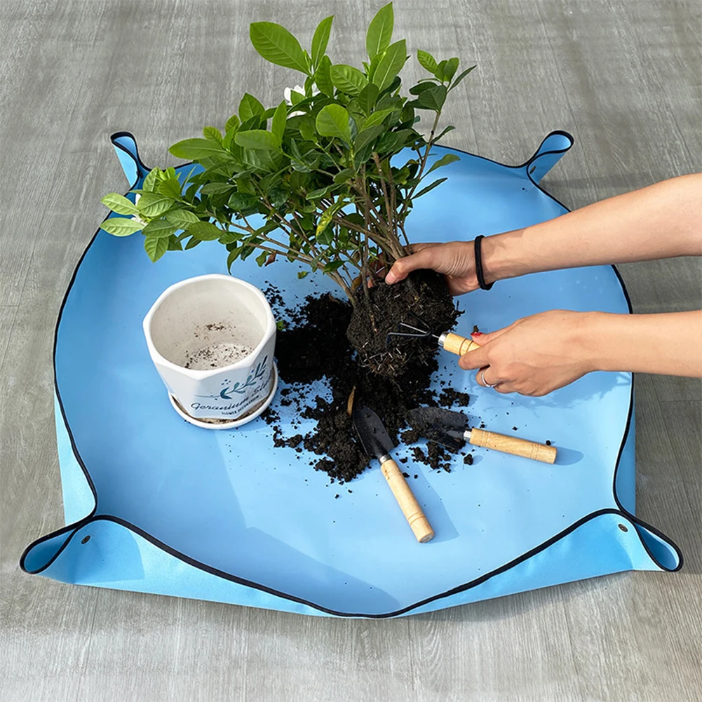 Planting Mat 30cm-100cm Gardening Potting Pad Foldable Garden Plant Flower Pot Flower Pots Transplanting Mats Waterproof Potting planting mat gardening mat