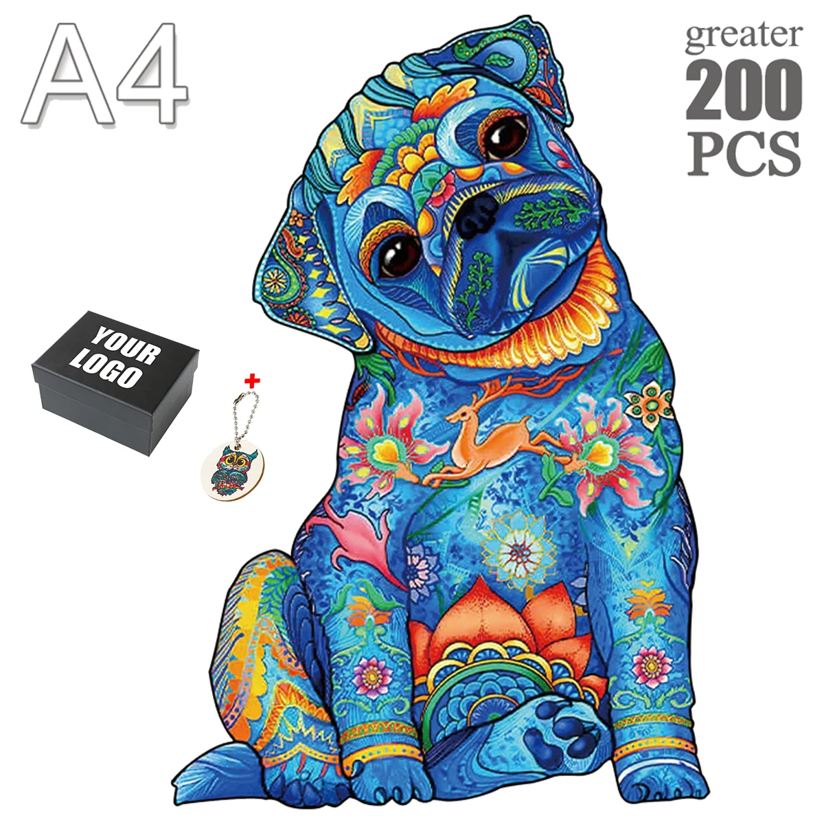 Cute Corgi Wooden Puzzles For Adults Children Wood DIY Crafts Animal Shaped Christmas Gift Wooden Jigsaw Puzzle Hell Difficulty