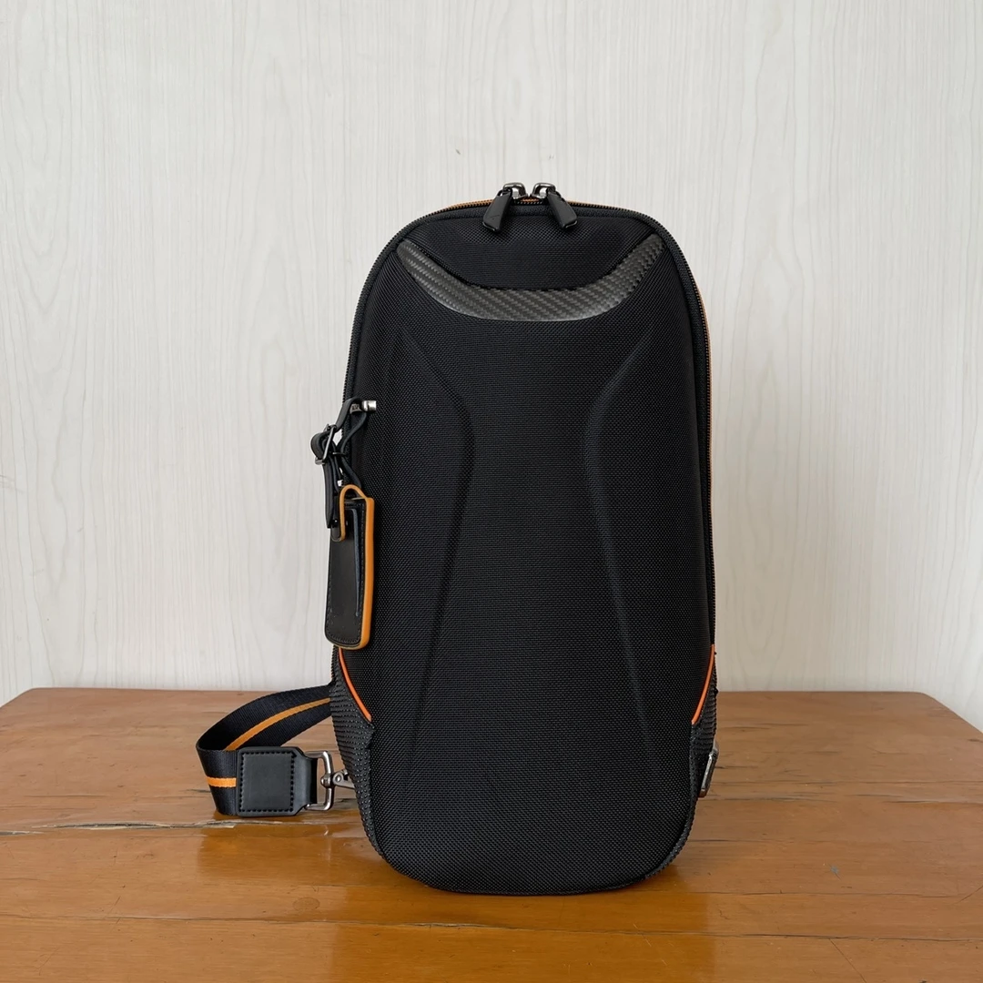 

have logo high quality 373005D Ballistic nylon men's bag single shoulder bag carbon fiber large capacity waterproof chest bag