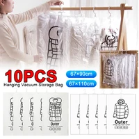 Hanging Vacuum Bags Space Saving Clothes CHang Transparent Vacuum Bag Storage For Clothes Down Jacket Overcoat Compression Home 1