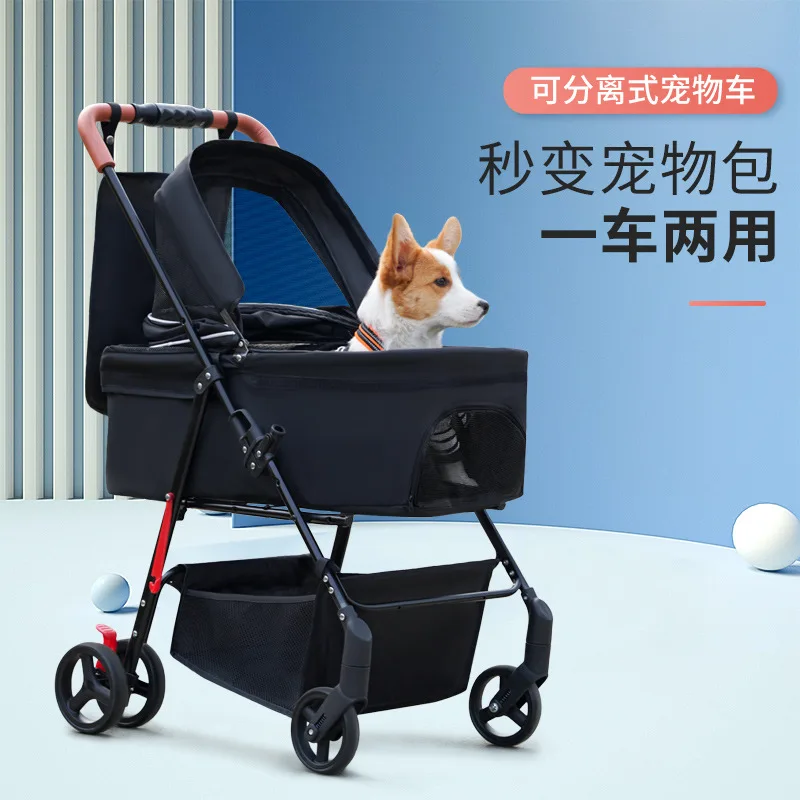 

Pet Cart Dog Cat Cart Small Pet Dog Cart Portable Detachable Foldable Bicycle