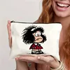 Mafalda Cute Makeup Organizer Women's Canvas Makeup Bag Environmental Protection Large Capacity Fashion Shopping Wallet 2