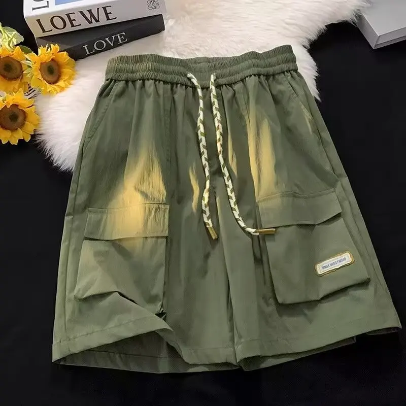 Men's y2k Summer Casual Cargo Pants Sportswear Fitness Quick Dry Jogger Beach Shorts Pants Outdoor GYM Korean Clothes 2024