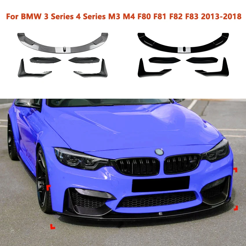 

Car Front Corner&Front Bumper Lip Spoiler Splitter Diffuser Body Guard For BMW 3 Series 4 Series M3 M4 F80 F81 F82 F83 2013-2018