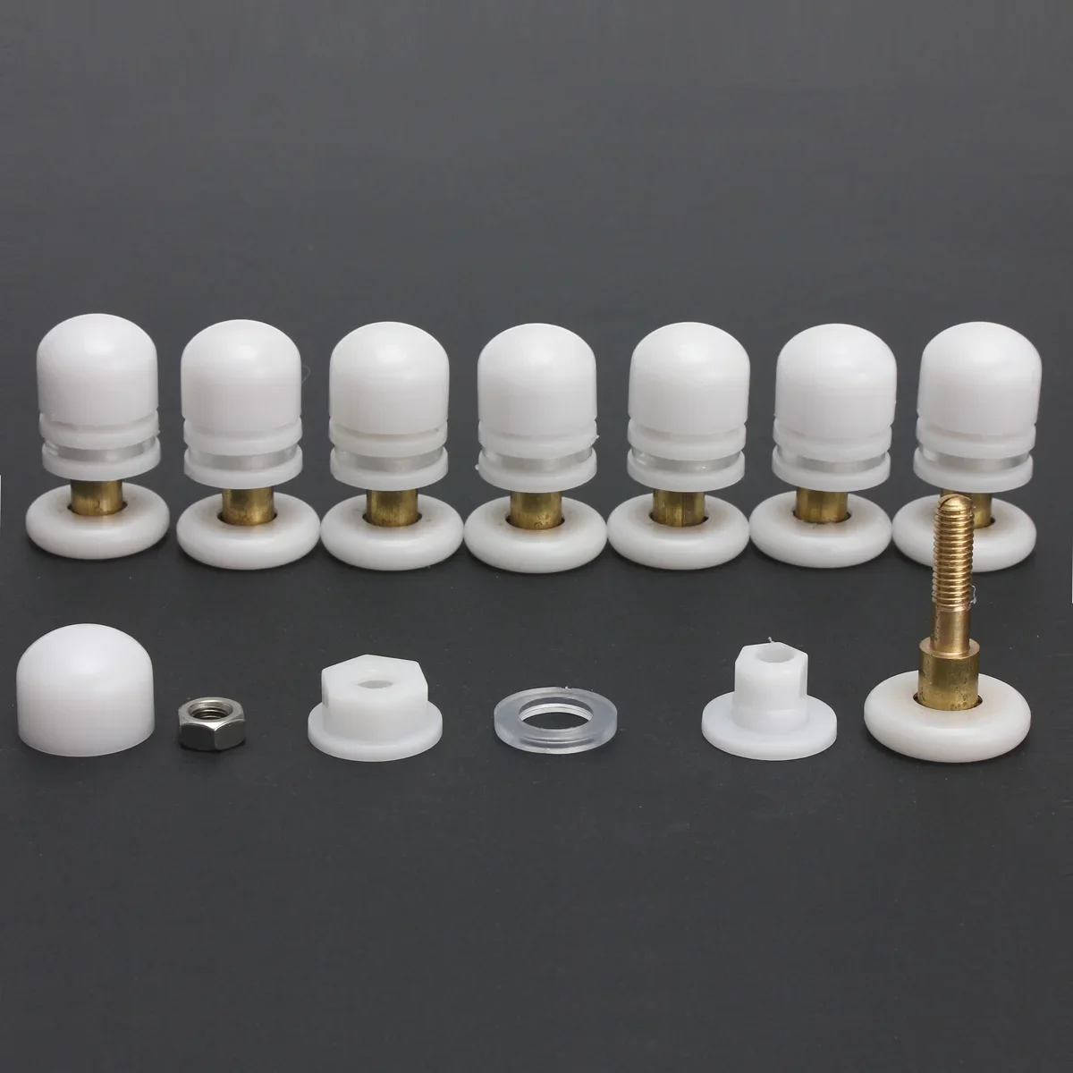 Door Rollers Home Bottom Top Shower Door Rollers/Runners/Wheels Replacement Single Wheel for Shower Enclosures Cabins 8pcs