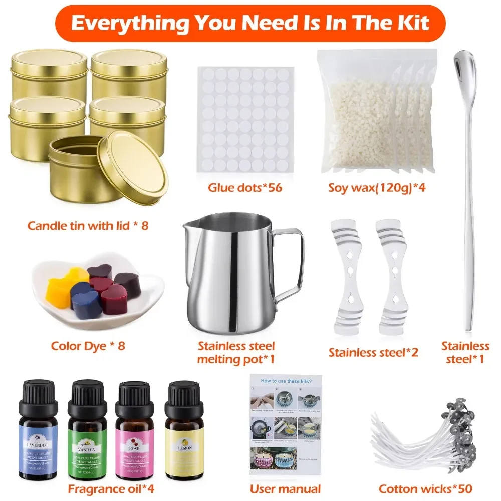 Create Your Own Scented Candles with Roopy-DIY Candle Making Kit with Decorative Supplies and Accessories