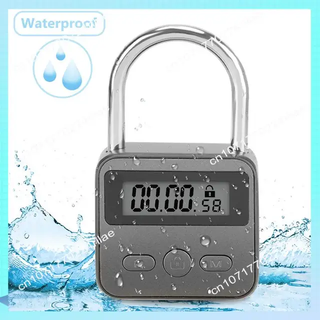 A17Z Smart Time Lock LCD Display Electronic Timer Switch Padlock Travel Electronic Timer-Silver 4