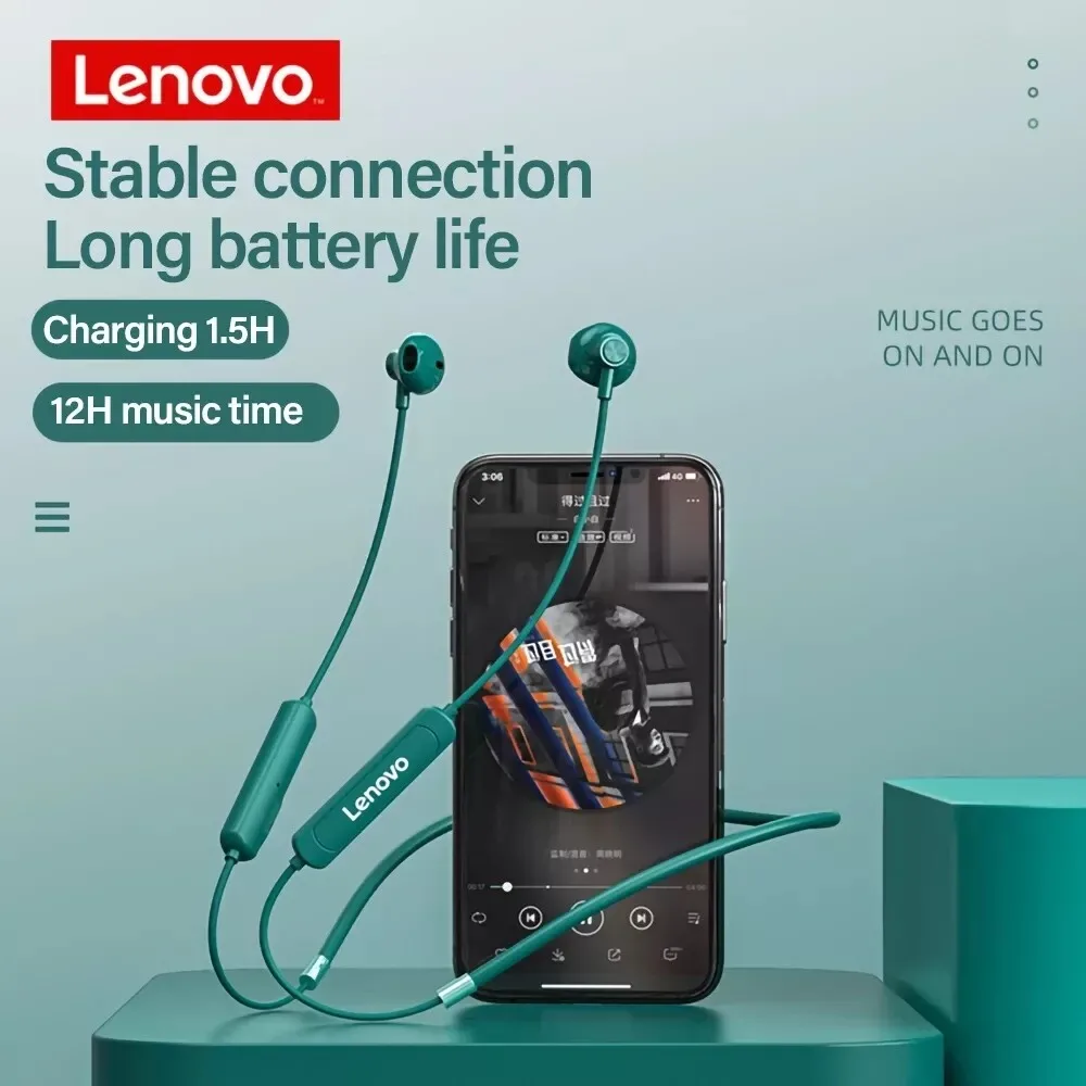 Original Lenovo SH1 Wireless Headphones Bluetooth Earphones Sport Earbuds Magnetic Neckband Headset With Microphone Earpods New 3