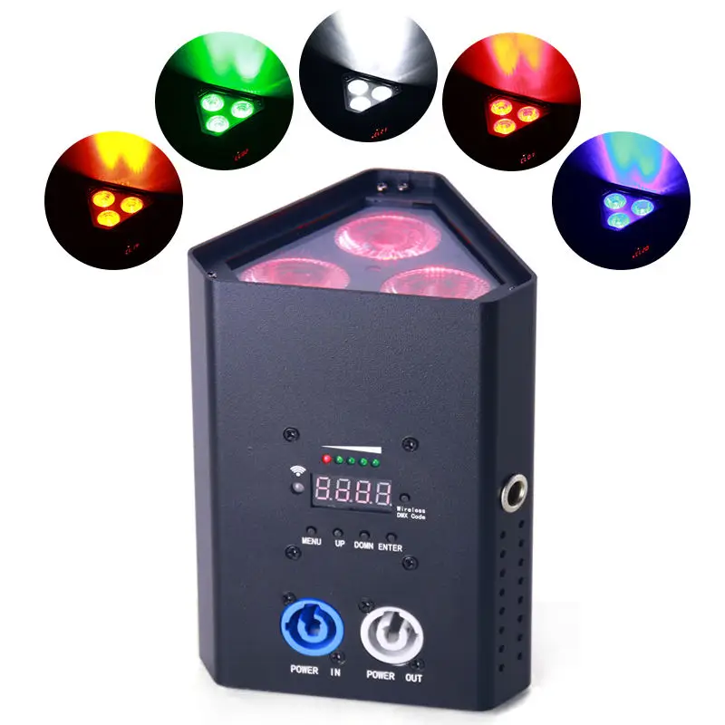 3x18W RGBW UV Wireless Dmx Battery Powered LED Wedge Uplights with IRC Remote Control for  DJ Party Wedding Lights