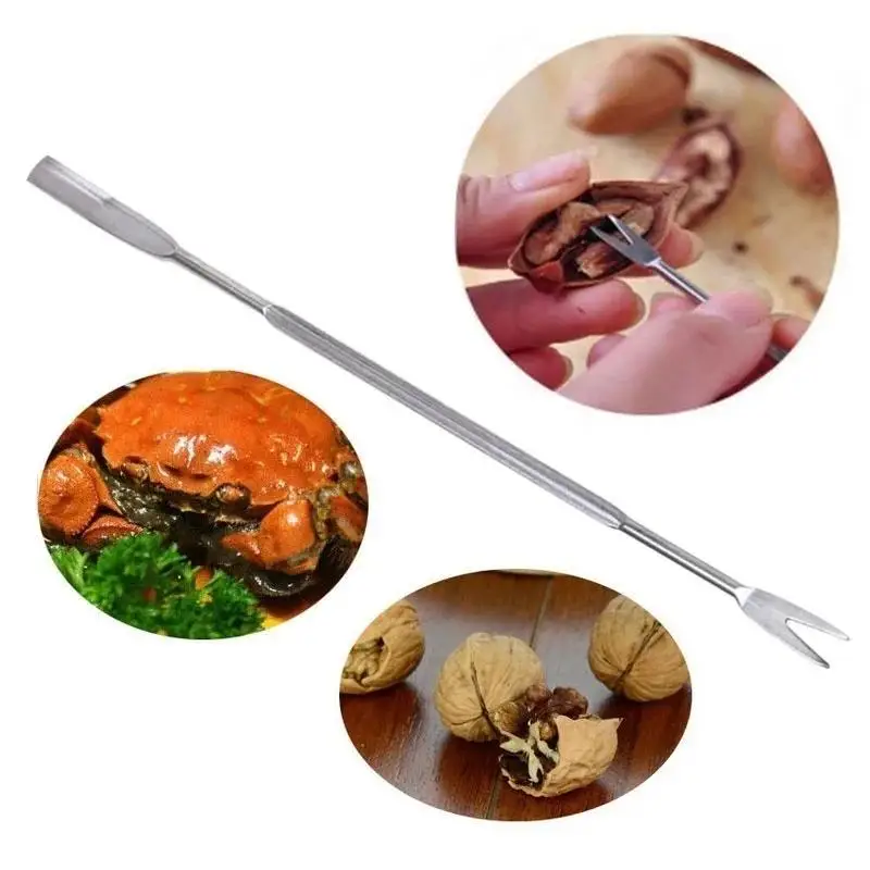 Portable Stainless Steel Food Forks Suitable Seafood Crab Lobster Fork High Quality Nutcracker Needle Household Kitchen Supplies