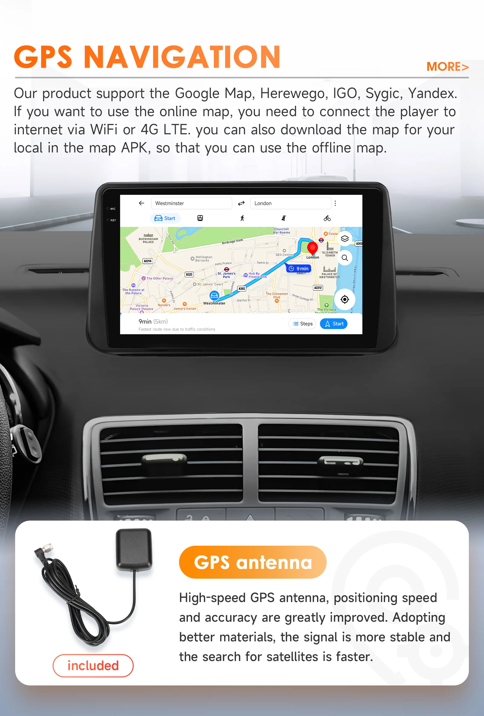 Hizpo Android AI Voice CarPlay Head Unit Für Opel Meriva B 2009-2014 QLED Stereo Auto Radio Multimedia Video Player GPS 360 CAM – Detail 32