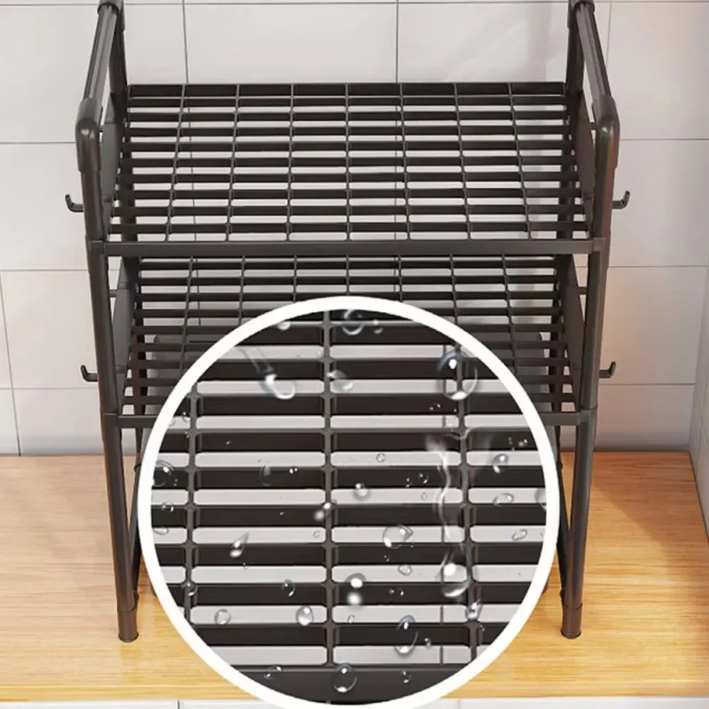 Kitchen Storage Rack Multi-Layer Microwave Shelf Condiment Organizer Shelf Simple Countertop Tidying Shelves Storage Organizer 4