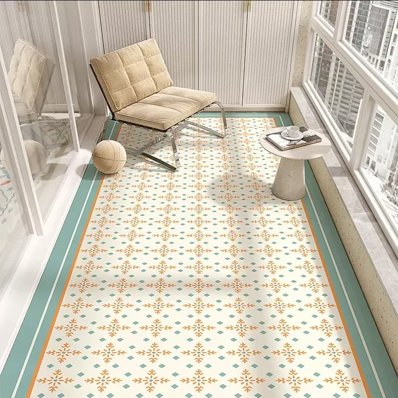 Kitchen Floor Mat Oil-proof Waterproof Easy Clean Bedroom Balcony Carpet Home Decor Large Area PVC Leather Rug Tapete De Cozinha
