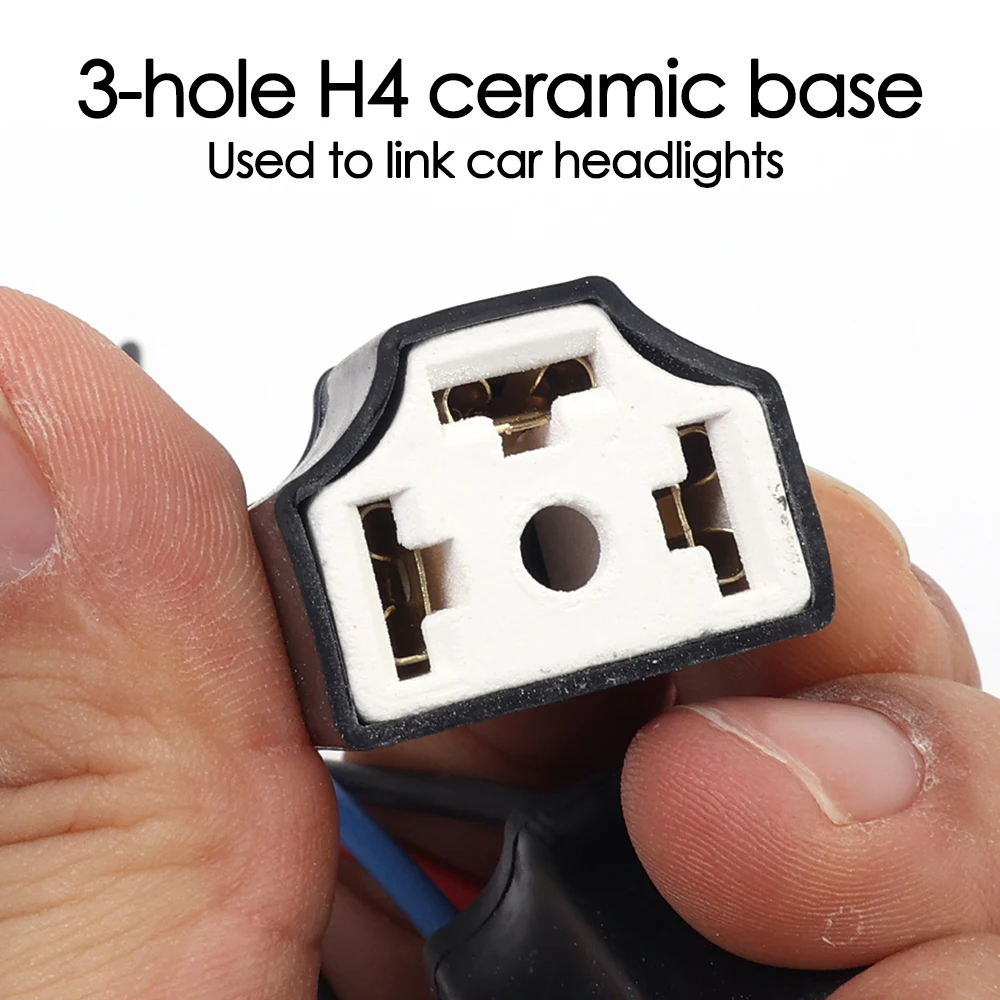 Three Hole Car H4 Bulb Holder Headlight Connector Headlights Ceramic Light Holder Auto Truck Boat Automotive Accessories