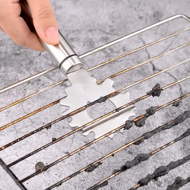 Grilltisztító Kefe Szerszám A Tisztább Kültéri Grillhez És Serpenyő Dugóhúzóhoz Foltok Eltávolításához Könnyen Nagy Keménység - Image 2