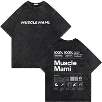 Vintage Washed Old Skeleton Gym Pump Cover T-shirts Male Oversized T Shirt Men Women Funny Fitness Workout Bodybuilding Tshirt 2