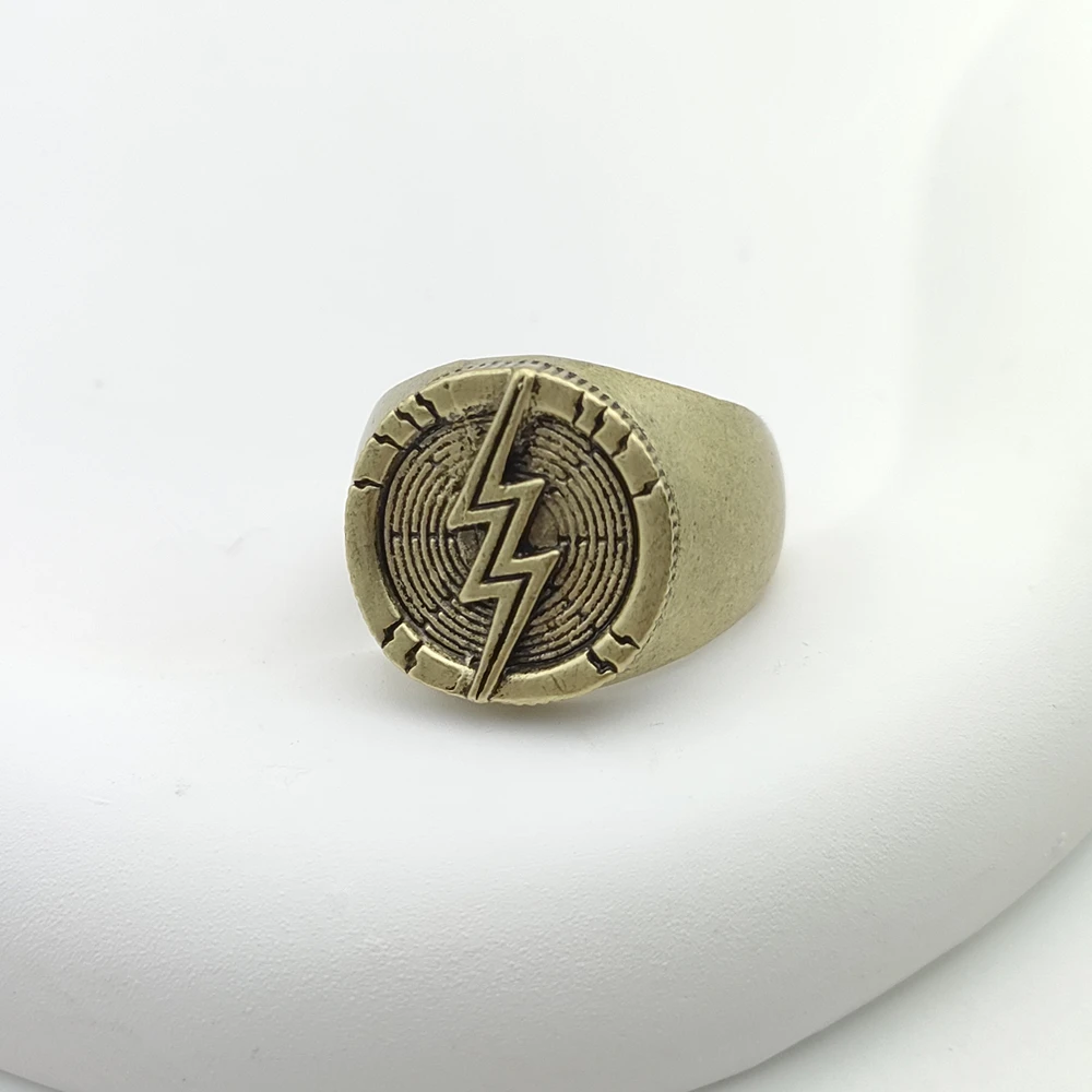 Original Made Flash Signet Ring Super Speed Flash Family Force Round Brass  Men's Ring. (11)|Amazon.com