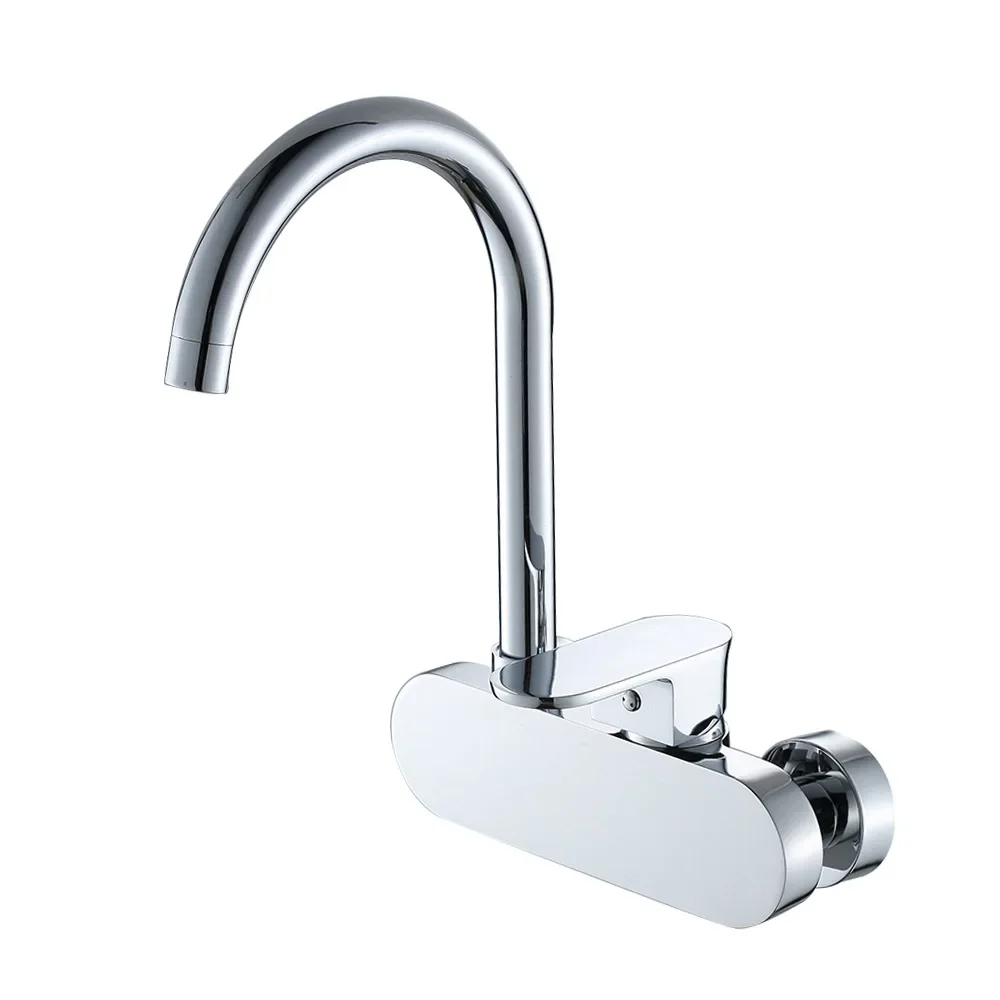 

kitchen Top quality basin wall mounted hot and cold water mix taps bathroom single handle chromed brass faucets bathroom access