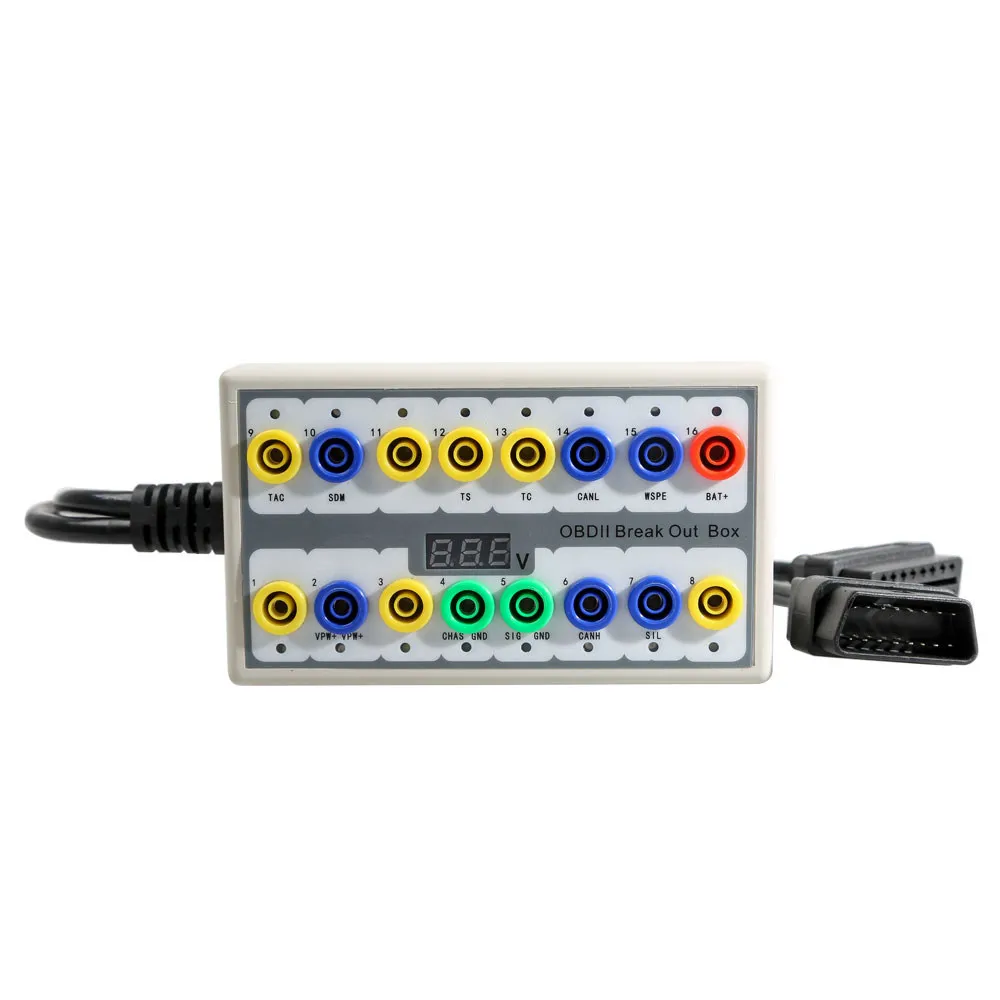 자동 프로토콜 감지기 OBD 2 브레이크 아웃 박스 OBDII 스캐너 커넥터 감지기 OBD2 브레이크 아웃 박스 OBD 인터페이스