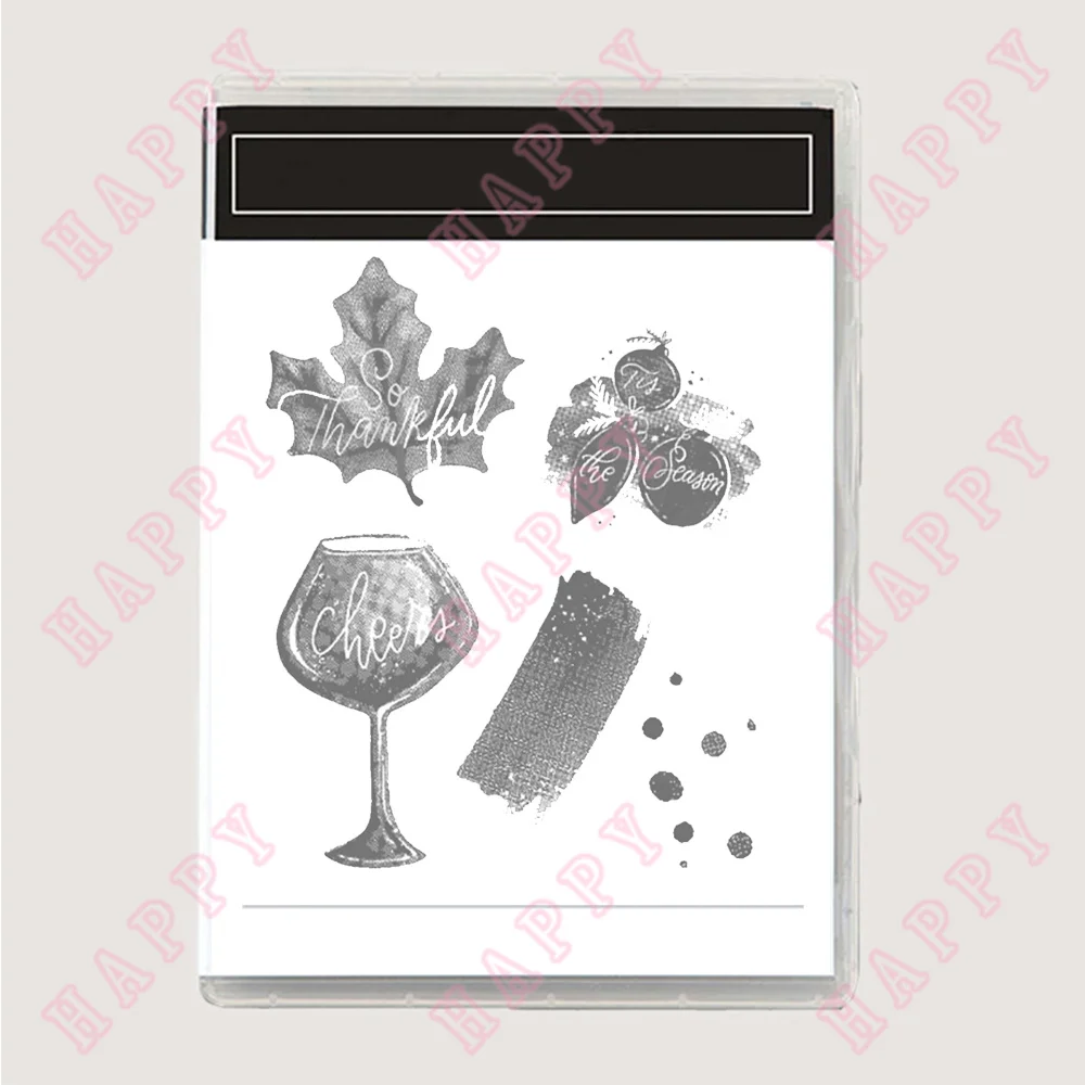 

Christmas Metal Cutting Dies Stamps Red Wine Glass Leaves Scrapbook Diary Decoration Paper Craft Embossing Template DIY Handmade