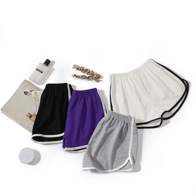 Summer Cotton Shorts Loose Women's High Waist Shorts Sports Fashion Cotton Solid Color S~4XL Casual