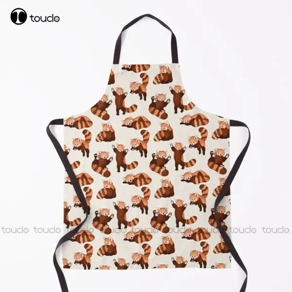 

Фартук с рисунком Красной панды, черный, унисекс, для женщин и мужчин, для взрослых, для сада, кухни, для уборки дома, новый индивидуальный