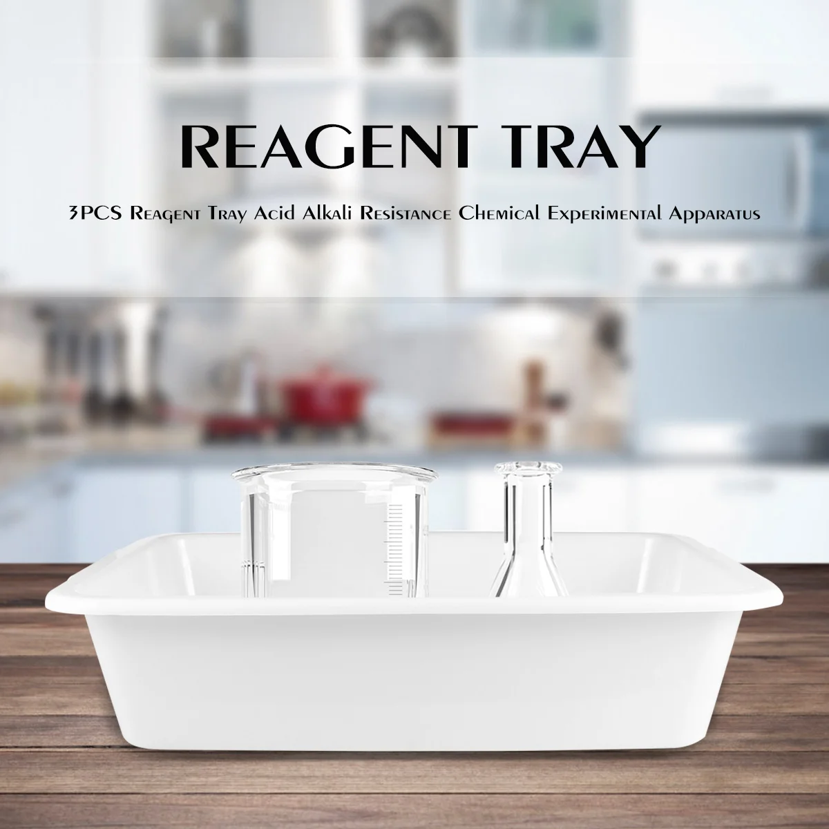 3 PCS Chemical Reagent Tray Resistant Laboratory Accessories Acid Experiment Storage Supplies Plastic Tool