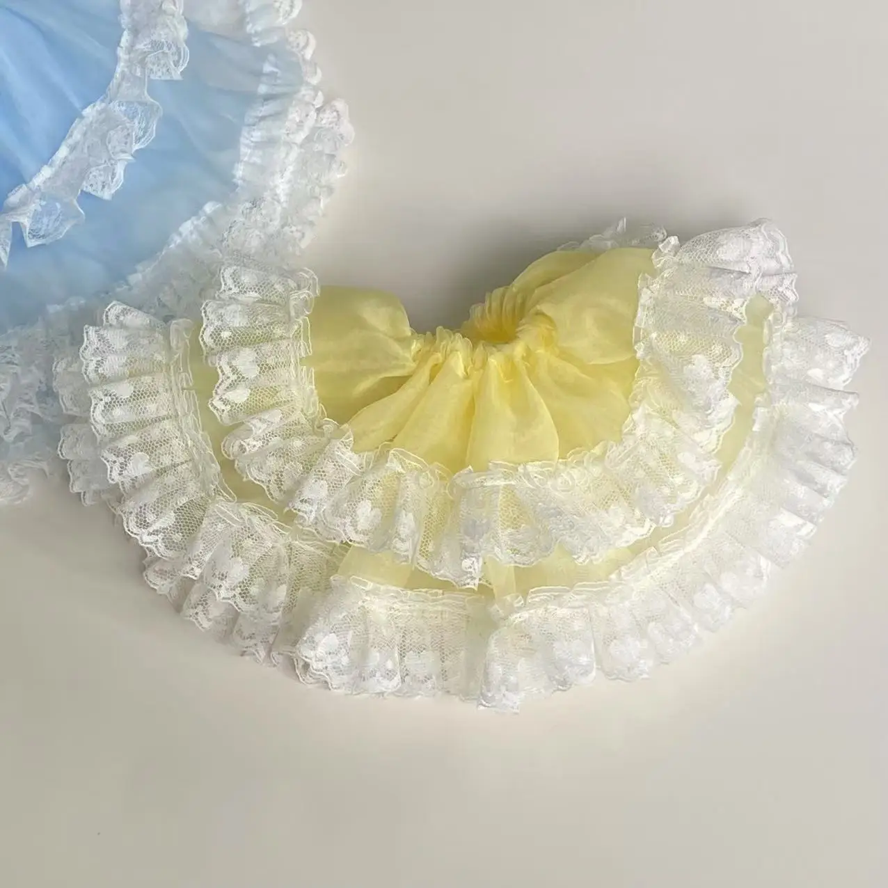 1PC Pastel Color Lace Scrunchies Set, Ruffled Chiffon Hair Ties, Cute Hair Accessories for Girls & Women