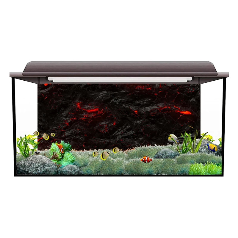 Aquarium Backdrop Decoration: Lava Stone HD Wall Art Sticker