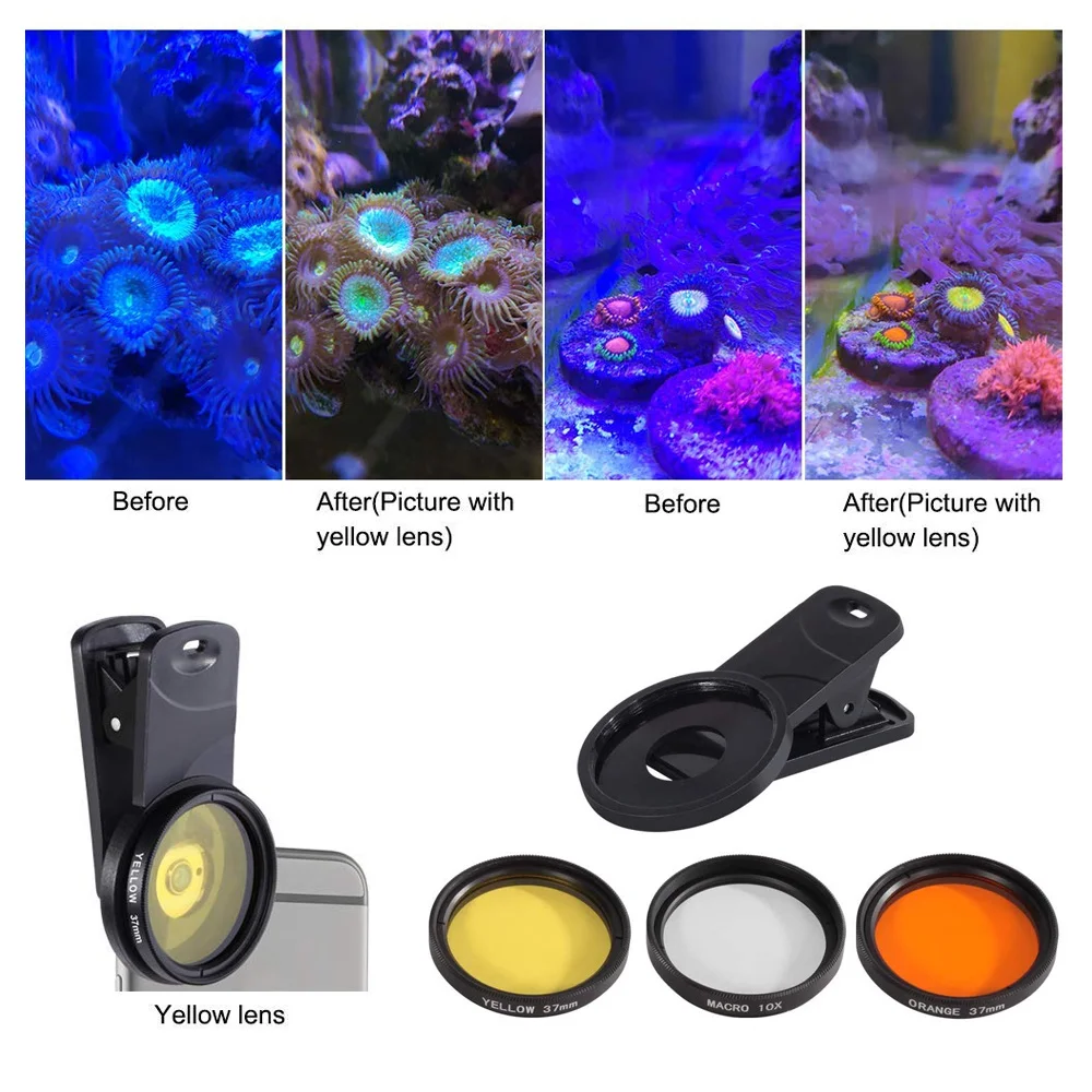

Aquarium Lens Fish Tank Marine Saltwater Sea Water Coral Reef Phone Camera Filters Lens Macro Lens Fish Aquatic Terrarium