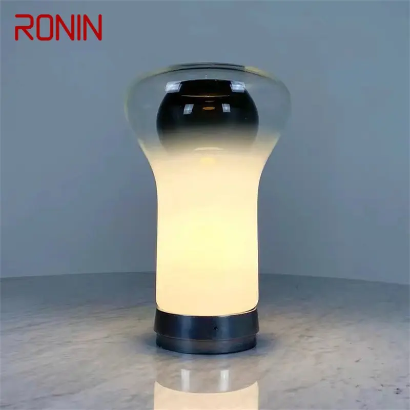 

RONIN Nordic Glass Table Lamp LED Modern Creative Bauhaus Desk Light for Home Living Room Bedroom Bedside Decor