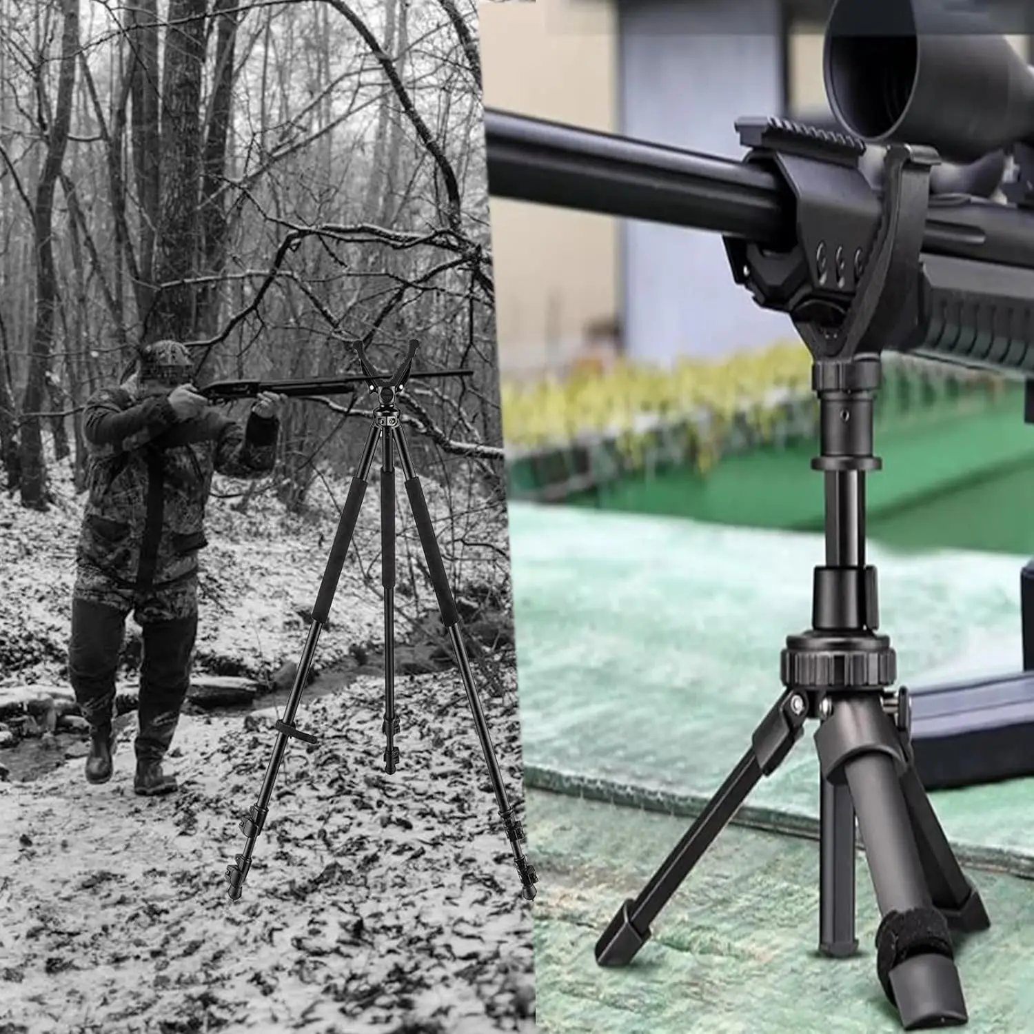 Outdoor Hunting Accessories Tripod For Hunting Shooting Stick Rack Aluminum V-Yoke Shooting Rack Universal Camera Tripod 5