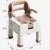 Non-Slip Bathing Stool, Emergency Shower Seat, Mobile Toilet with Backrest, Disabled Bath Aid for Elderly, Bathing Assist 6