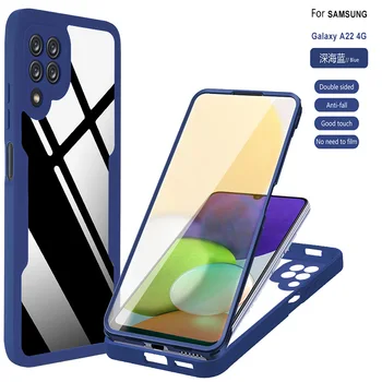 Copertura completa del telefono del corpo da 360 gradi per Samsung Galaxy A02S A03 A04 A05 A10S A12 A13 A22 TPU copertura bifacciale trasparente antiurto