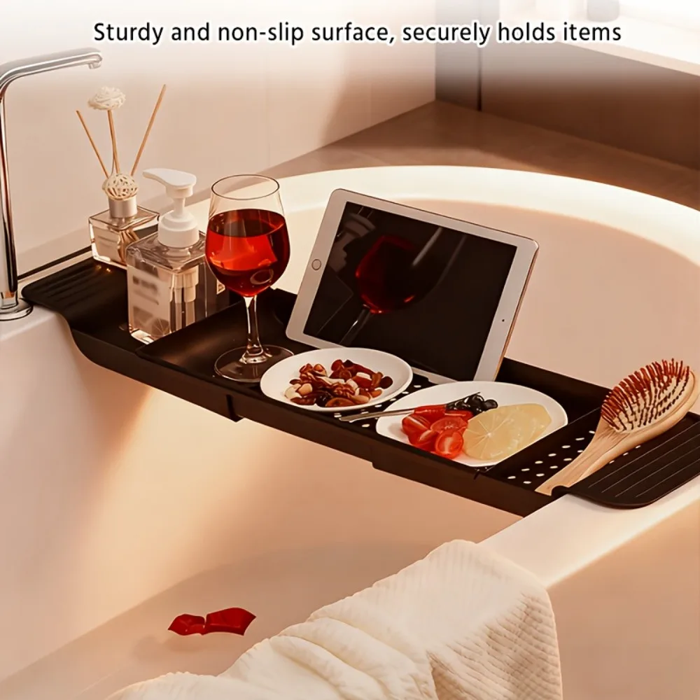 ถาดวางอ่างอาบน้ำแบบปรับได้ มีจำหน่าย ชั้นวางอเนกประสงค์สำหรับอุปกรณ์อาบน้ำ ที่วางโทรศัพท์ ที่วางแก้ว ขาตั้งอ่างอาบน้ำแบบพับได้ 1