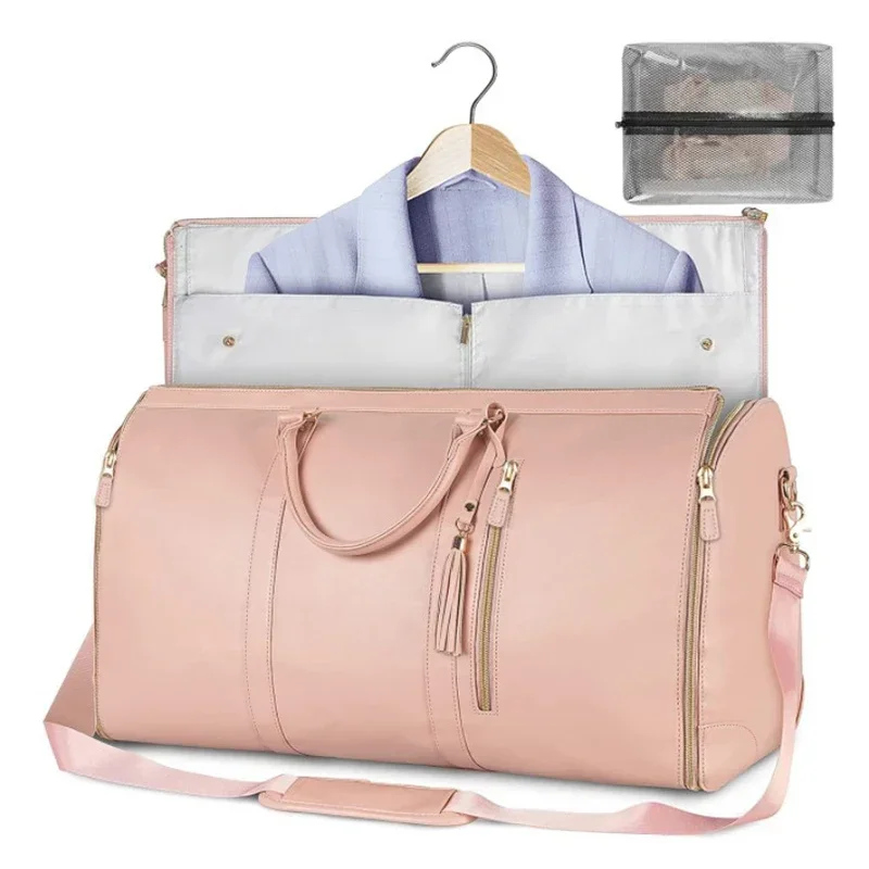 

New Women's Large PU Folding Suit Storage Bag Fashion Large Capacity Hand Luggage Bag Handbag Travel Sport Outdoor Multi Functio