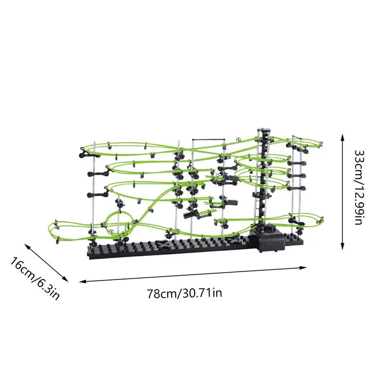 Marble Coaster Run With Motor Set Battery-Powered Marble Maze Game Science Roller Coaster Kit For Teenagers And Adult