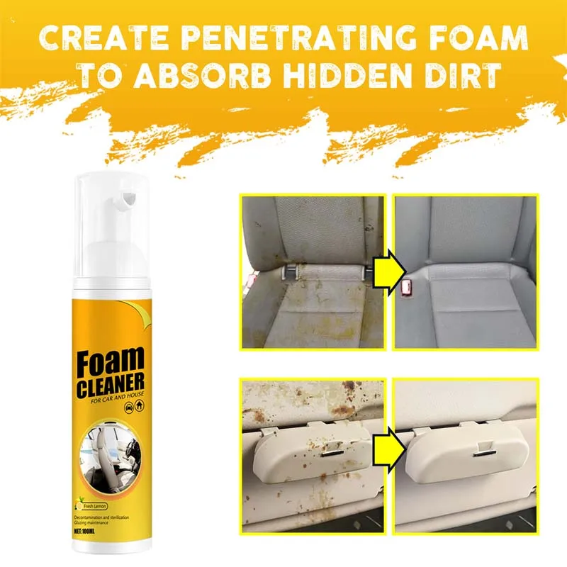 15060ML Multi-Purpose Foam Cleaner Spray Leather Cleaning Auto Home Surfaces Car Wash Maintenance