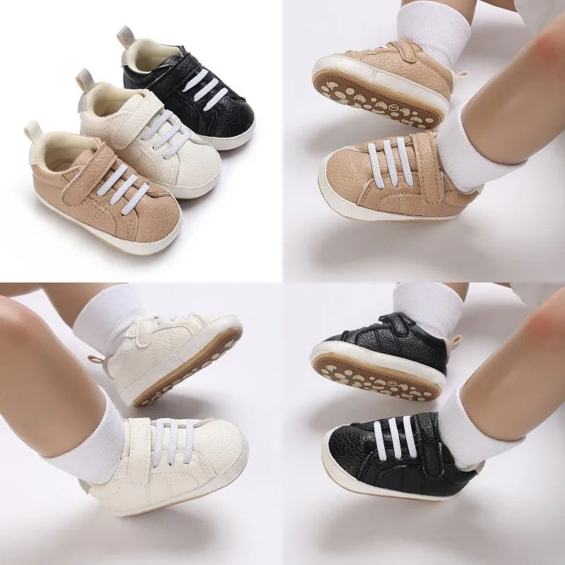 Newborn Baby Casual Shoes Baby Boy Girl Shoes Classic Leather Rubber Sole Anti-slip Toddler First Walkers Infant Girl Shoes bjk fanatic baby shoes boy girl star solid sneaker cotton soft anti slip sole newborn infant first walkers toddler casual