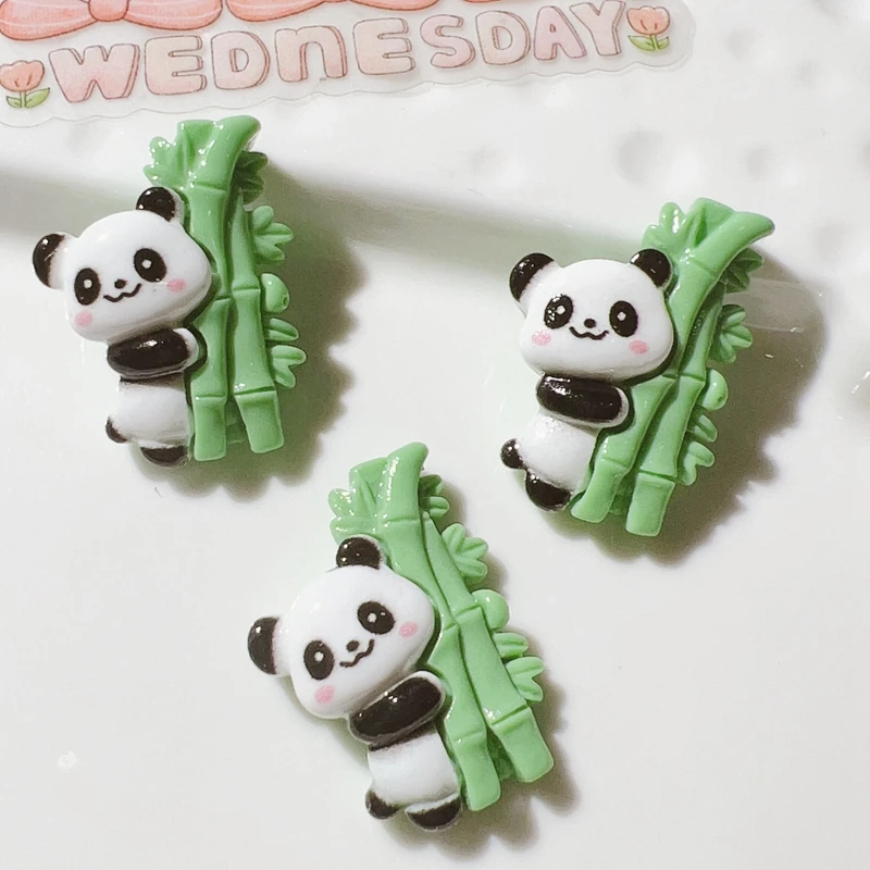 10 Stücke Neue Nette Cartoon Mini Panda Serie Harz Mit Flacher Rückseite Scrapbooking DIY Schmuck Handwerk Dekoration Zubehör – Detail 6