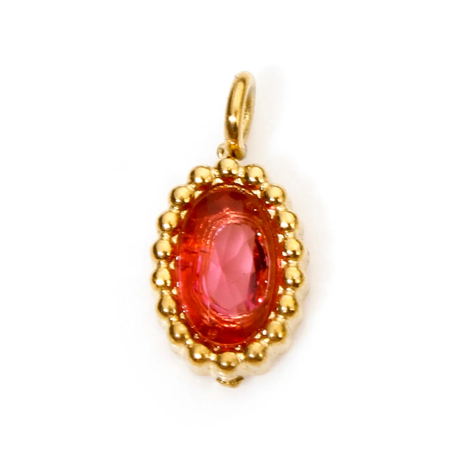 1 Stück 304 Edelstahl-Geburtsstein-Charms, vergoldet, rund, mehrfarbig, Strass-Anhänger für DIY-Halsketten-Schmuckherstellung – Detail 10