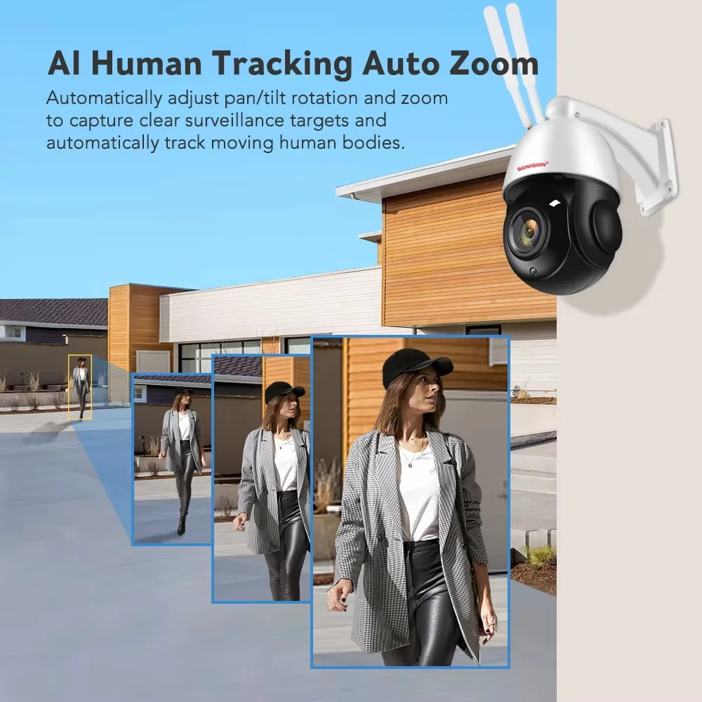 Outdoor IP Cam 8MP 5MP 4G Sim Card WIFI POE AI Auto Tracking 30X Zoom PTZ Speed Dome Two Way Audio IR 80m Surveillance Cam outdoor surveillance camera
