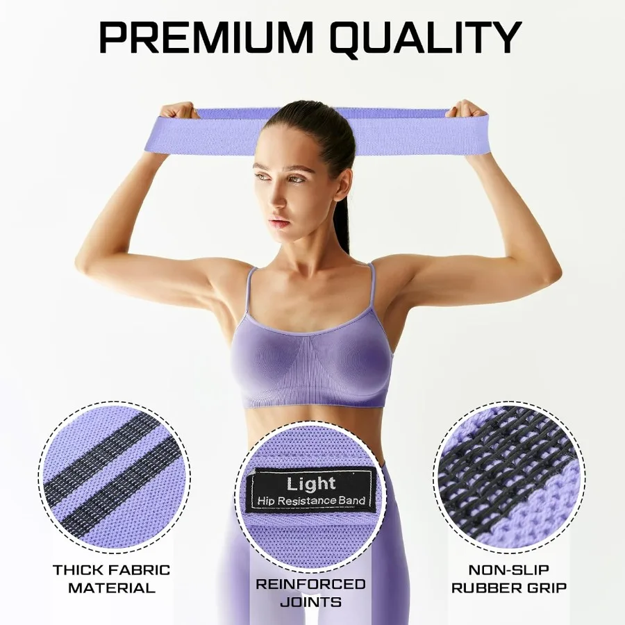 12 Pcs Fabric Resistance Bands for Working Out Booty Workout Stretch Exercise Bands Non Slip for Legs Squat Resistance Loop for