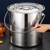 Seau à soupe en acier inoxydable 304, avec couvercle, seau Portable, seau à riz de grande capacité, seau d'eau scellé, Cater 2