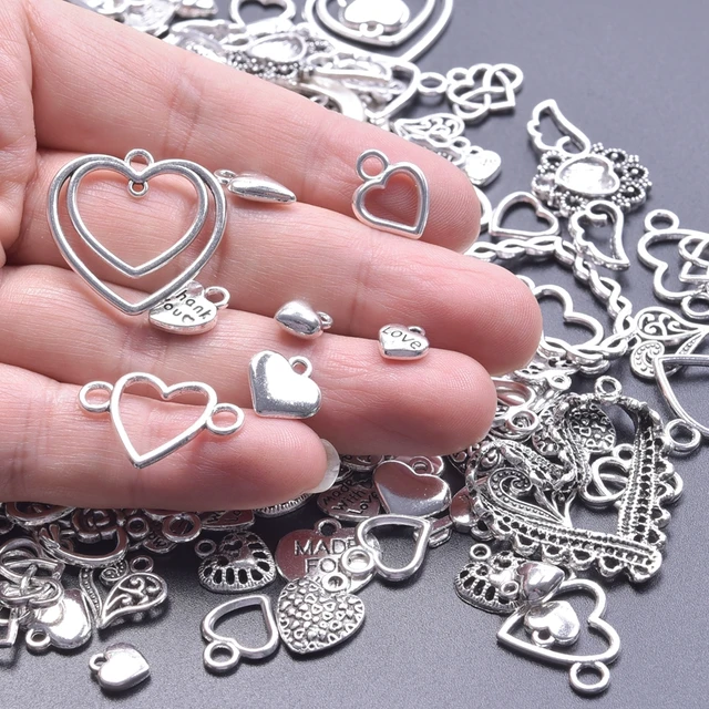 30/50/100pcs Random Mix Cute Floating Charms For Jewelry Making Supplies  DIY Lockets Components Flowers Heart Charm Accessories - AliExpress