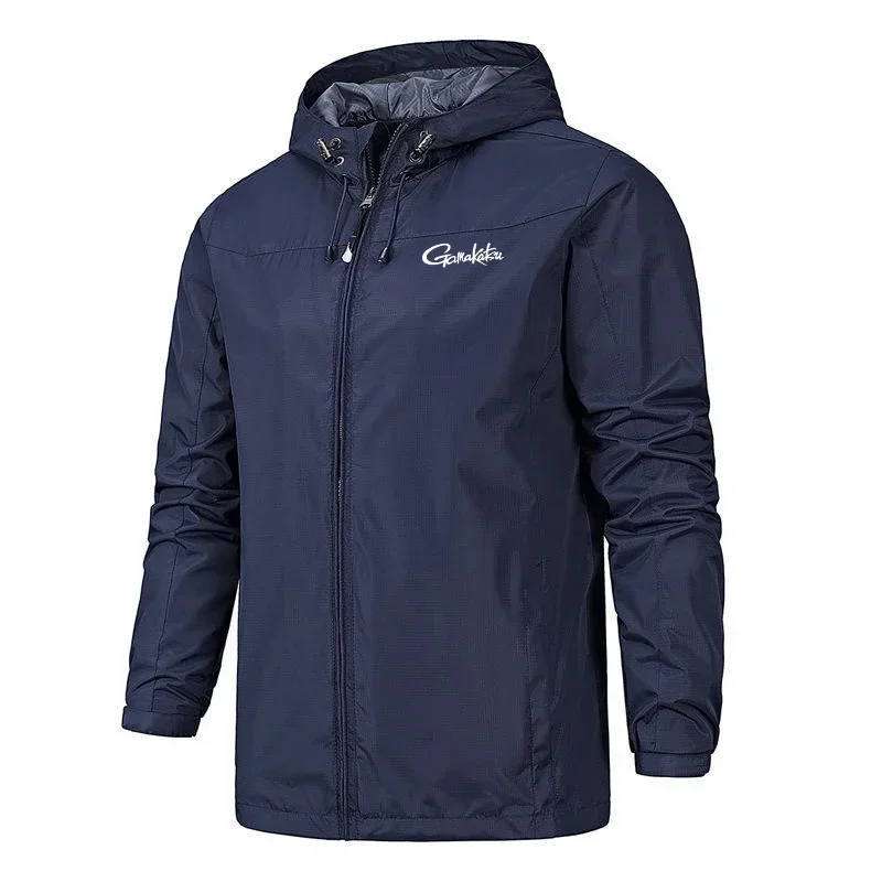 Gamakatsu Waterproof Fishing Jacket Spring and Autumn Men's Soft Shell Sportswear Windproof Hooded Thin Windbreaker Jacket