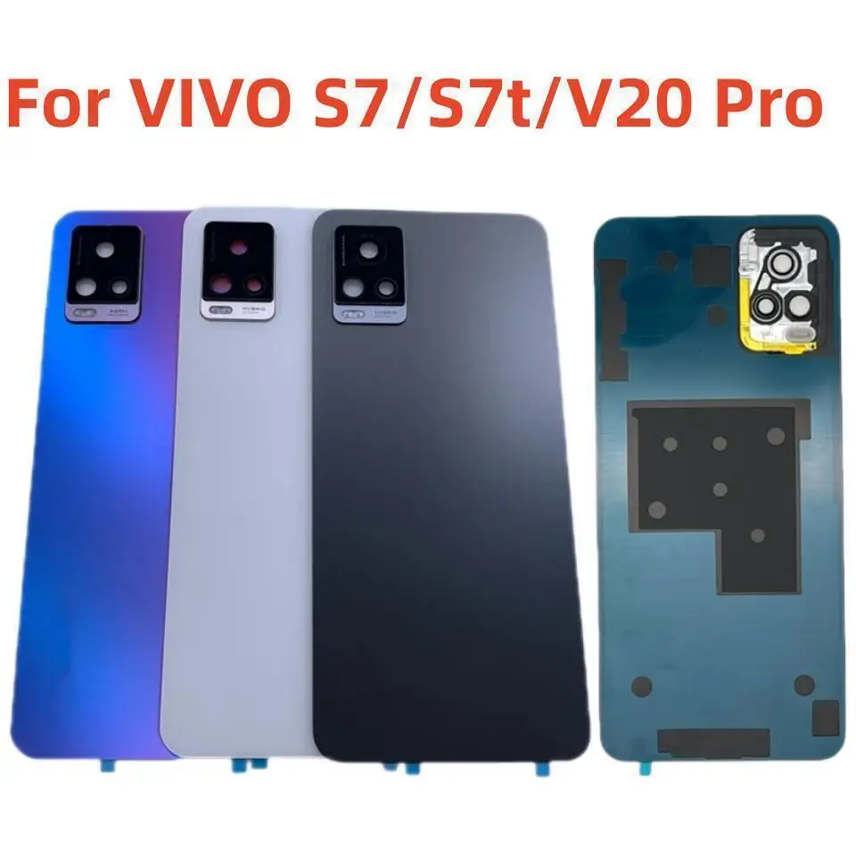 

Original Back Cover For VIVO S7 S7t V20 Pro Battery Cover Glass Rear Door Housing Case Repair Replace with Camera lens