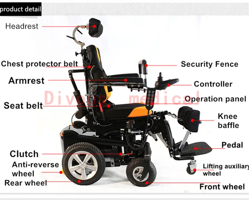 Brushless Motor Electric Standing WheelChair