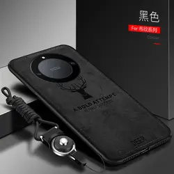 Sleek Silicone & Fabric Deer Slim Protective Back Cover for Realme11Pro Plus (Black)